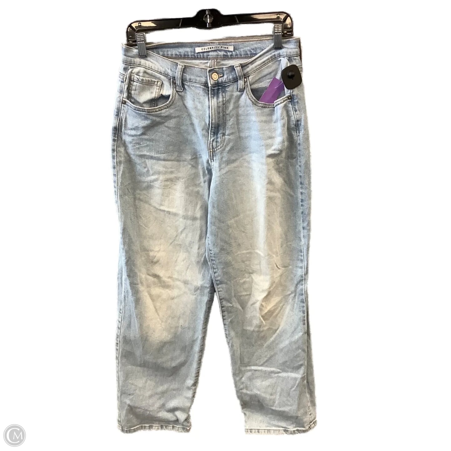 Jeans Straight By Celebrity Pink In Blue Denim, Size: L