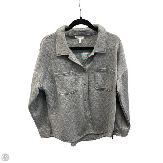 Jacket Shirt By Maurices In Grey, Size: L