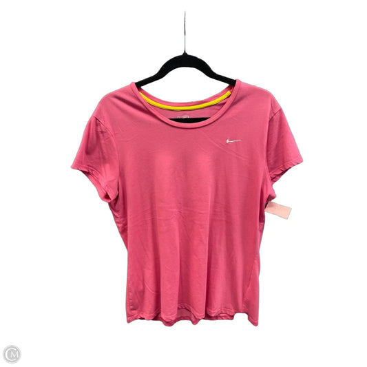 Athletic Top Short Sleeve By Nike In Pink, Size: Xl