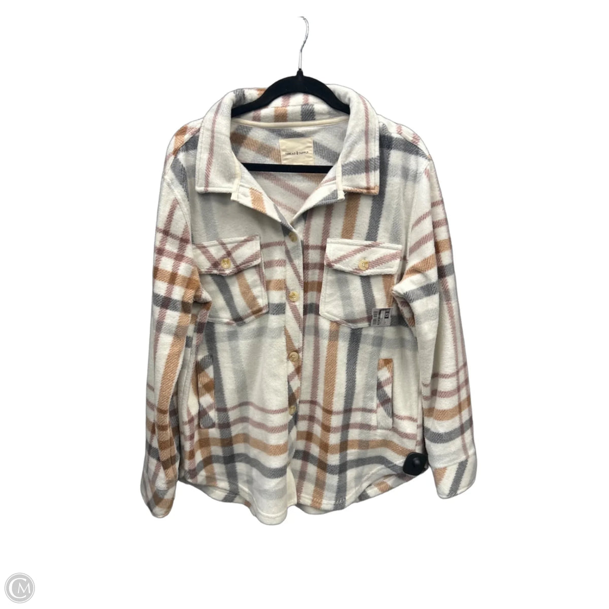 Jacket Shirt By Thread And Supply In Plaid Pattern, Size: M