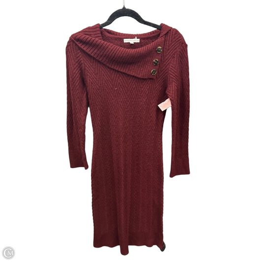 Dress Casual Midi By Sandra Darren In Maroon, Size: S