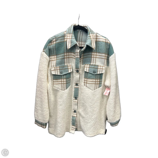 Jacket Shirt By Clothes Mentor In White, Size: M