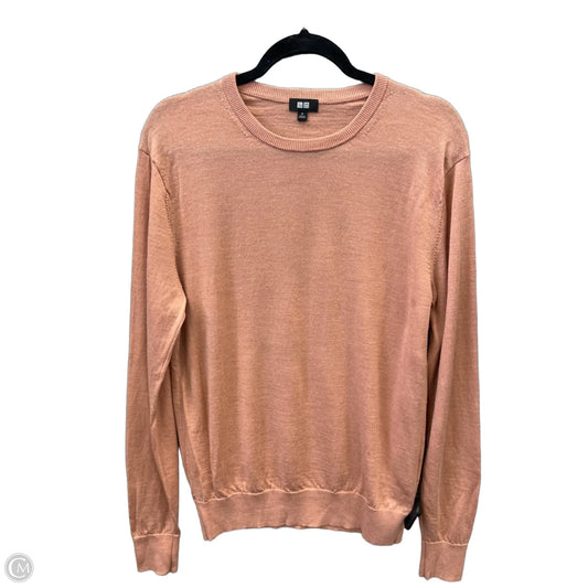 Top Long Sleeve By Uniqlo In Orange, Size: M
