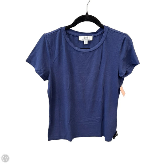 Top Short Sleeve By Magaschoni In Navy, Size: M