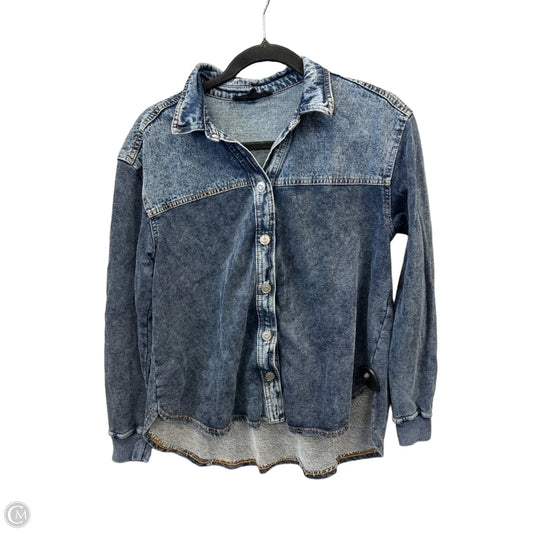Top Long Sleeve By Jane And Delancey In Blue Denim, Size: M