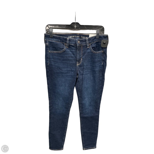Jeans Skinny By American Eagle In Blue Denim, Size: 8