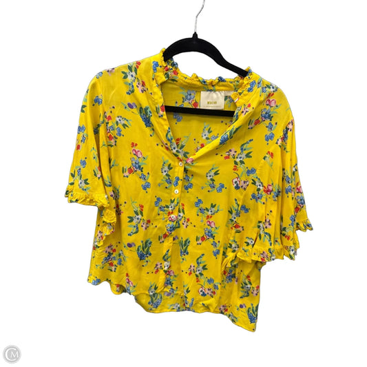 Top Short Sleeve By Maeve In Yellow, Size: M