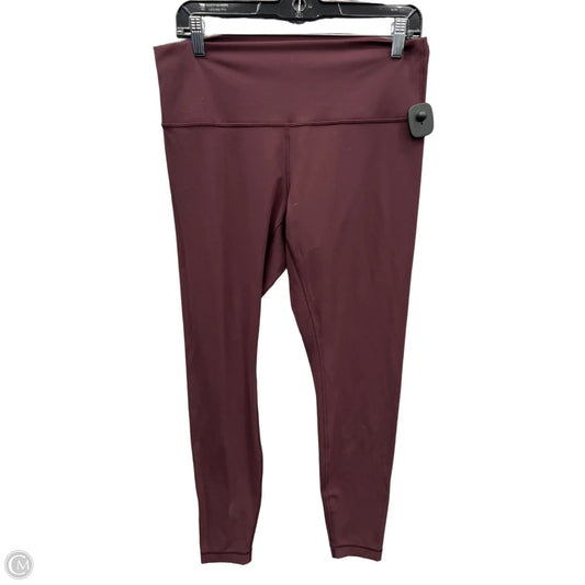 Athletic Leggings By Lululemon In Maroon, Size: L
