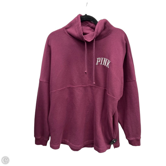 Sweatshirt Collar By Pink In Maroon, Size: L