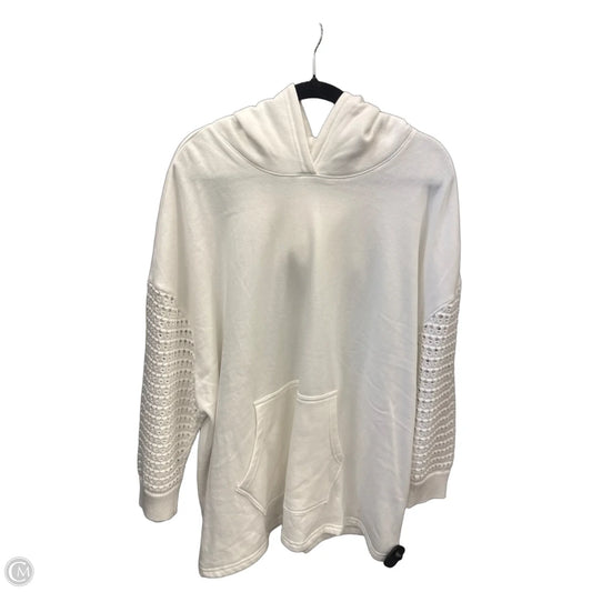Sweatshirt Hoodie By Lane Bryant In White, Size: 3x