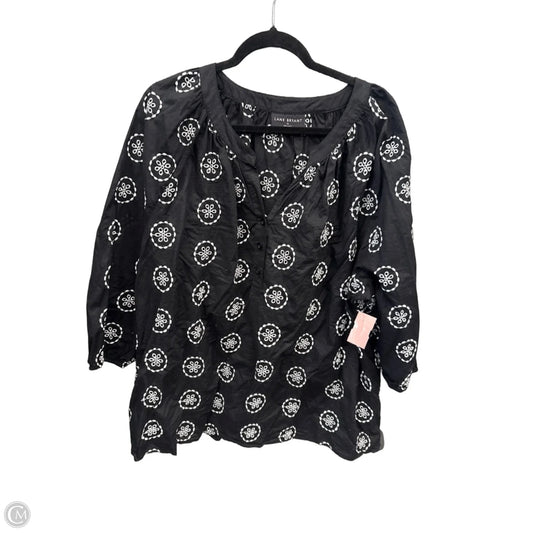 Top Long Sleeve By Lane Bryant In Black & White, Size: 3x