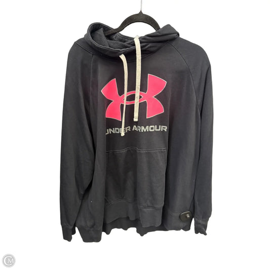Athletic Sweatshirt Hoodie By Under Armour In Black & Pink, Size: 3x