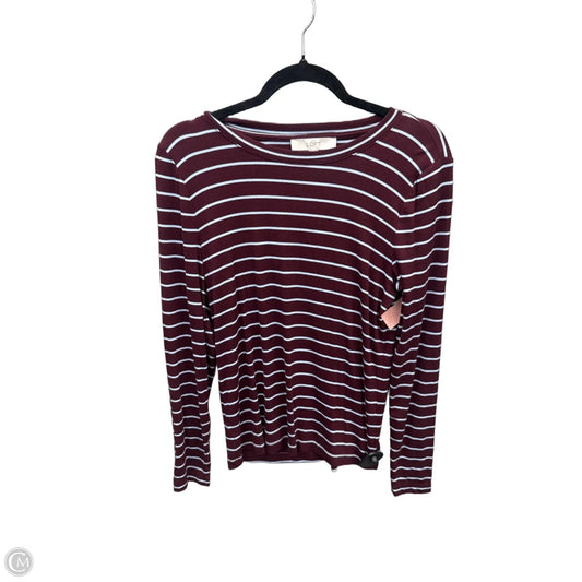 Top Long Sleeve By Loft In Striped Pattern, Size: L