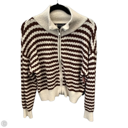 Sweatshirt Collar By Clothes Mentor In Brown & Cream, Size: L