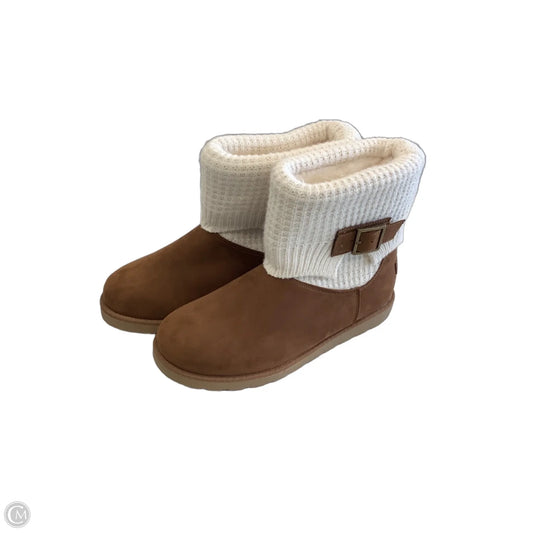 Boots Ankle Flats By Clothes Mentor In Brown & Cream, Size: 11