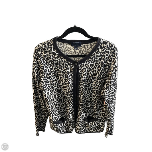 Cardigan By Lands End In Leopard Print, Size: L