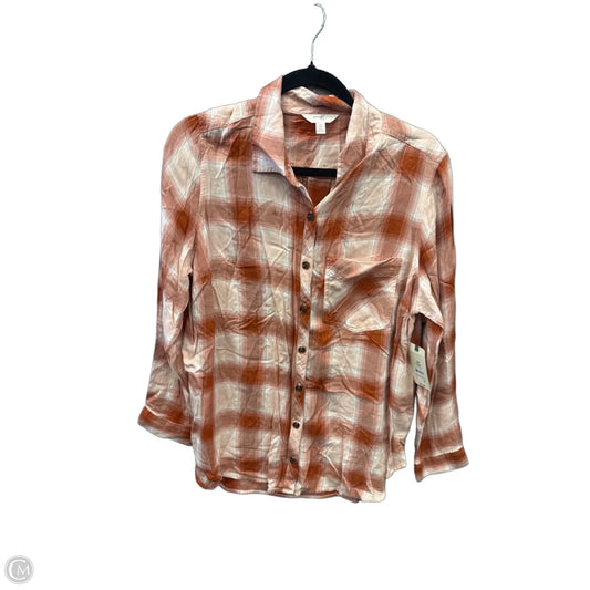 Top Long Sleeve By Terra & Sky In Plaid Pattern, Size: Xl