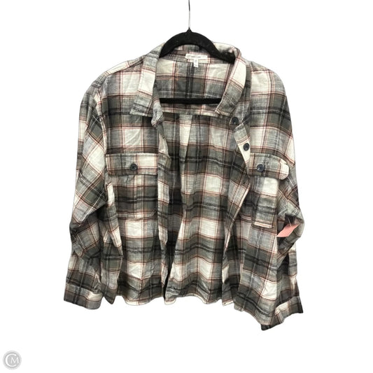 Top Long Sleeve By Maurices In Plaid Pattern, Size: Xxl