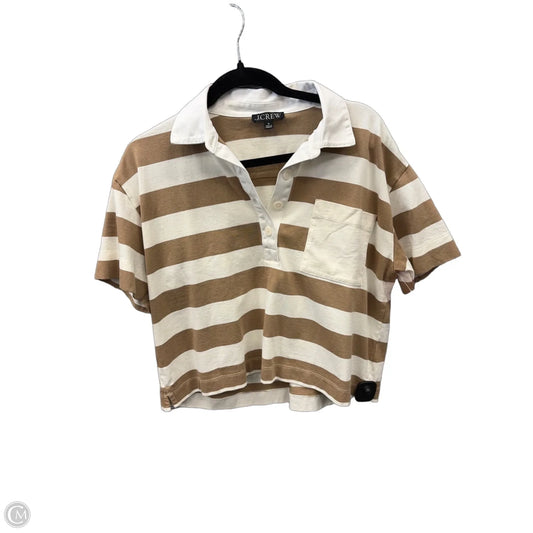 Top Short Sleeve By J. Crew In Brown & White, Size: M