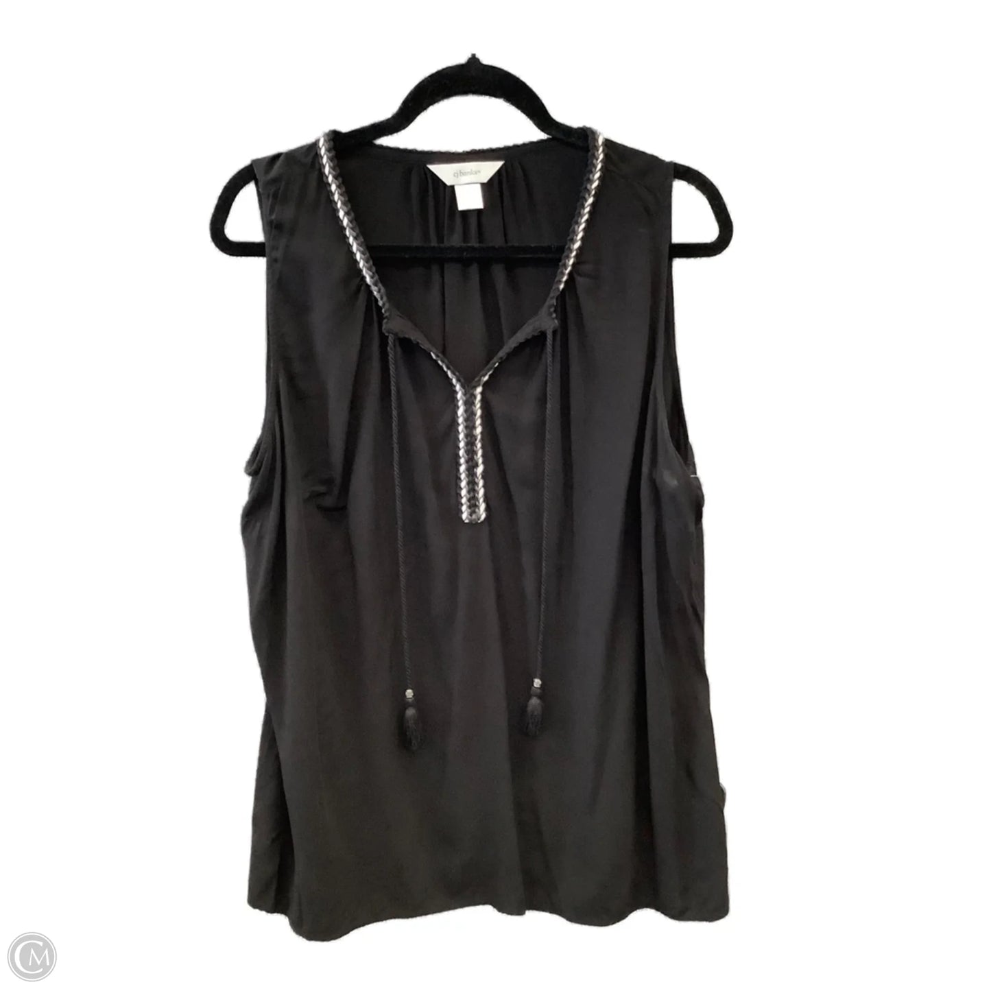 Top Sleeveless By Cj Banks In Black, Size: 1x