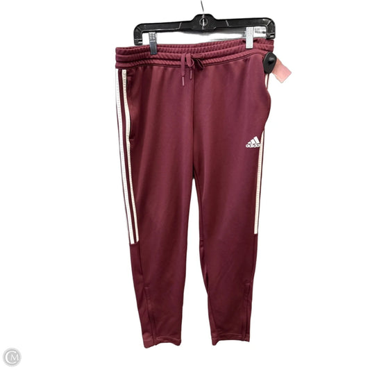 Athletic Pants By Adidas In Maroon, Size: L