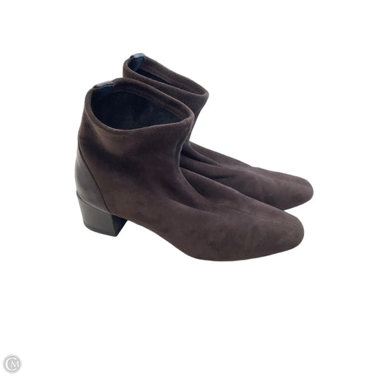 Boots Ankle Heels By Clothes Mentor In Brown, Size: 8.5