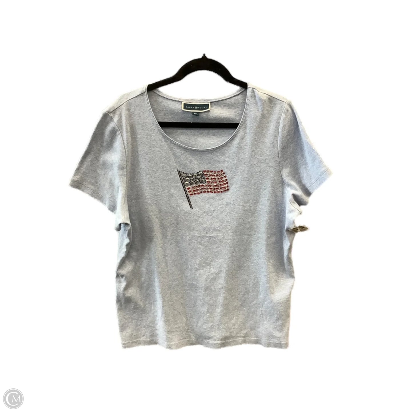 Top Short Sleeve By Karen Scott In Blue, Size: Xxl