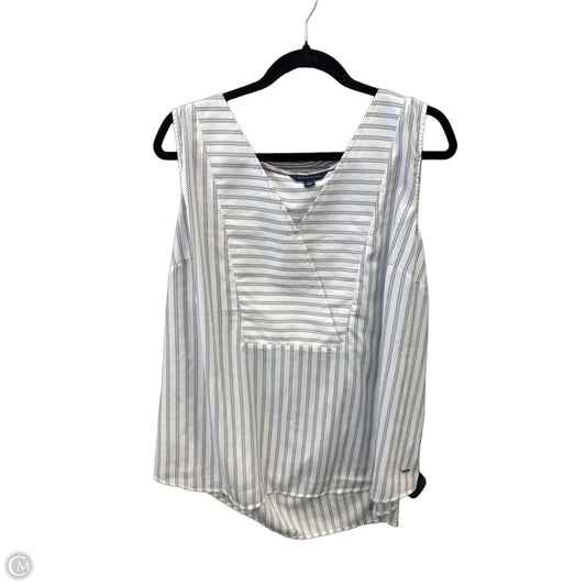 Top Sleeveless By Tommy Hilfiger In Blue & White, Size: Xxl