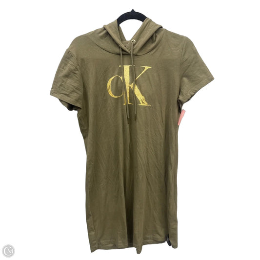 Dress Casual Midi By Calvin Klein In Green, Size: L