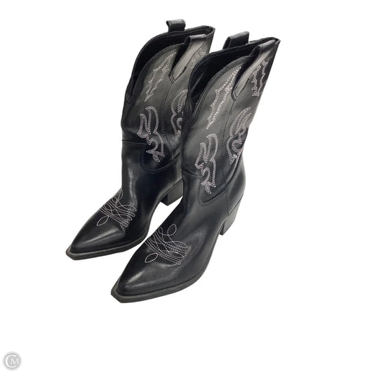 Boots Ankle Heels By Clothes Mentor In Black, Size: 6.5