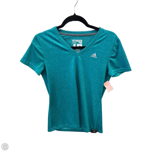 Athletic Top Short Sleeve By Adidas In Blue, Size: S