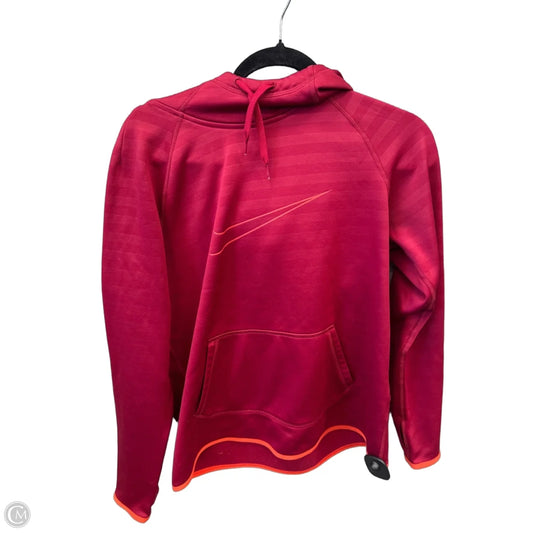 Athletic Sweatshirt Hoodie By Nike In Red, Size: M