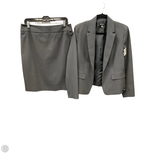 Skirt Suit 2pc By Nine West Apparel In Grey, Size: M