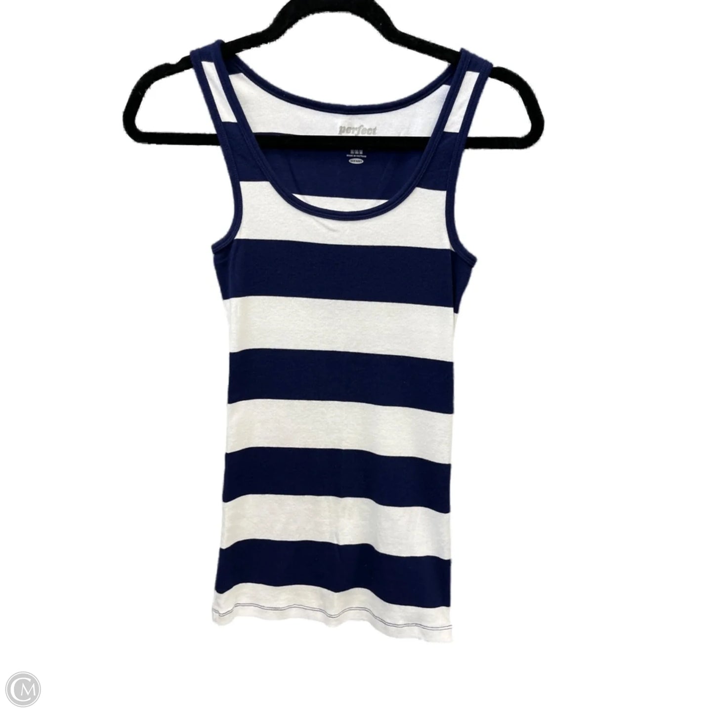 Top Sleeveless By Old Navy In Blue & White, Size: M