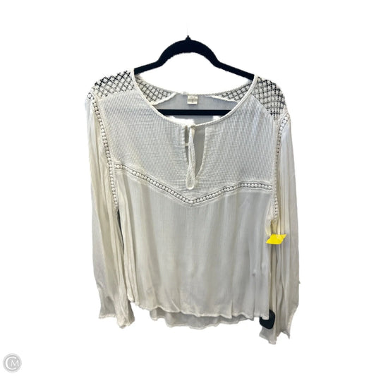 Top Long Sleeve By Volcom In White, Size: S