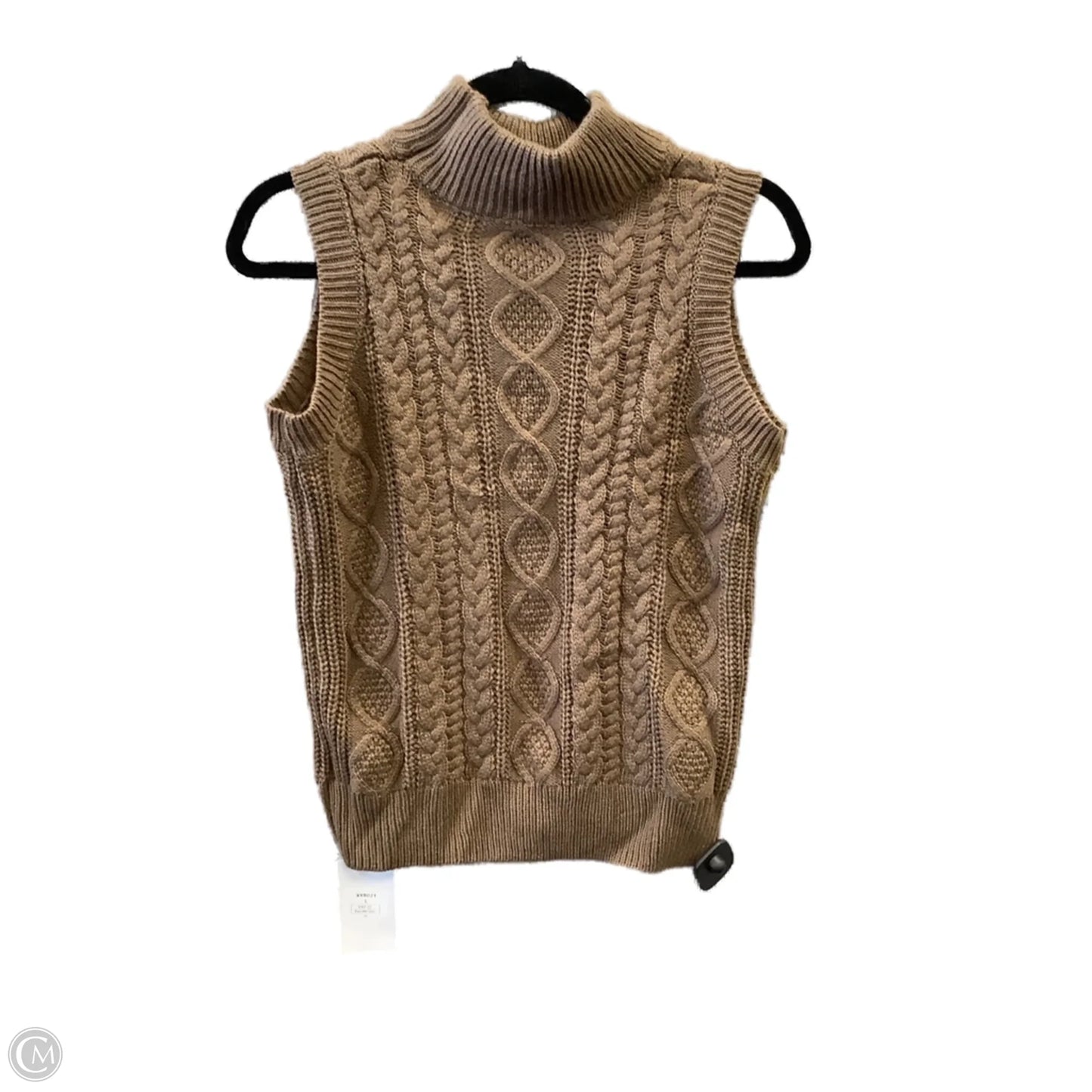 Vest Sweater By Clothes Mentor In Brown, Size: L