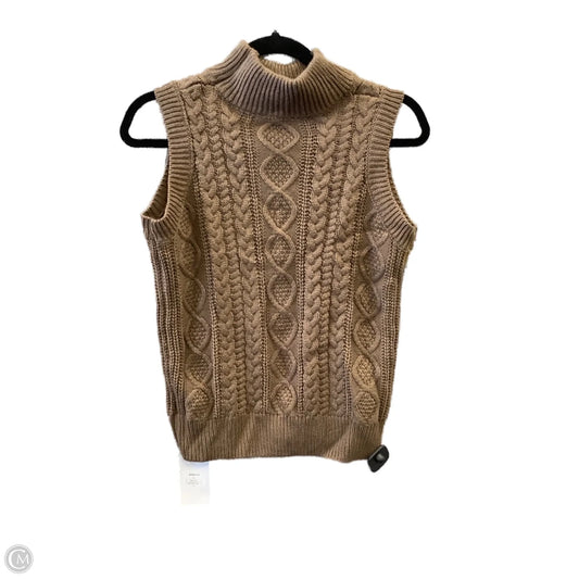 Vest Sweater By Clothes Mentor In Brown, Size: L