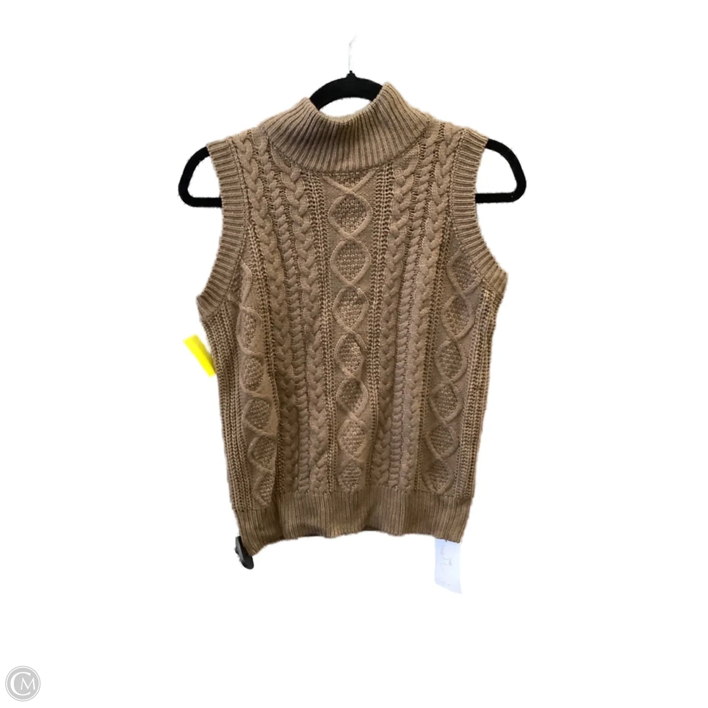 Vest Sweater By Clothes Mentor In Brown, Size: L