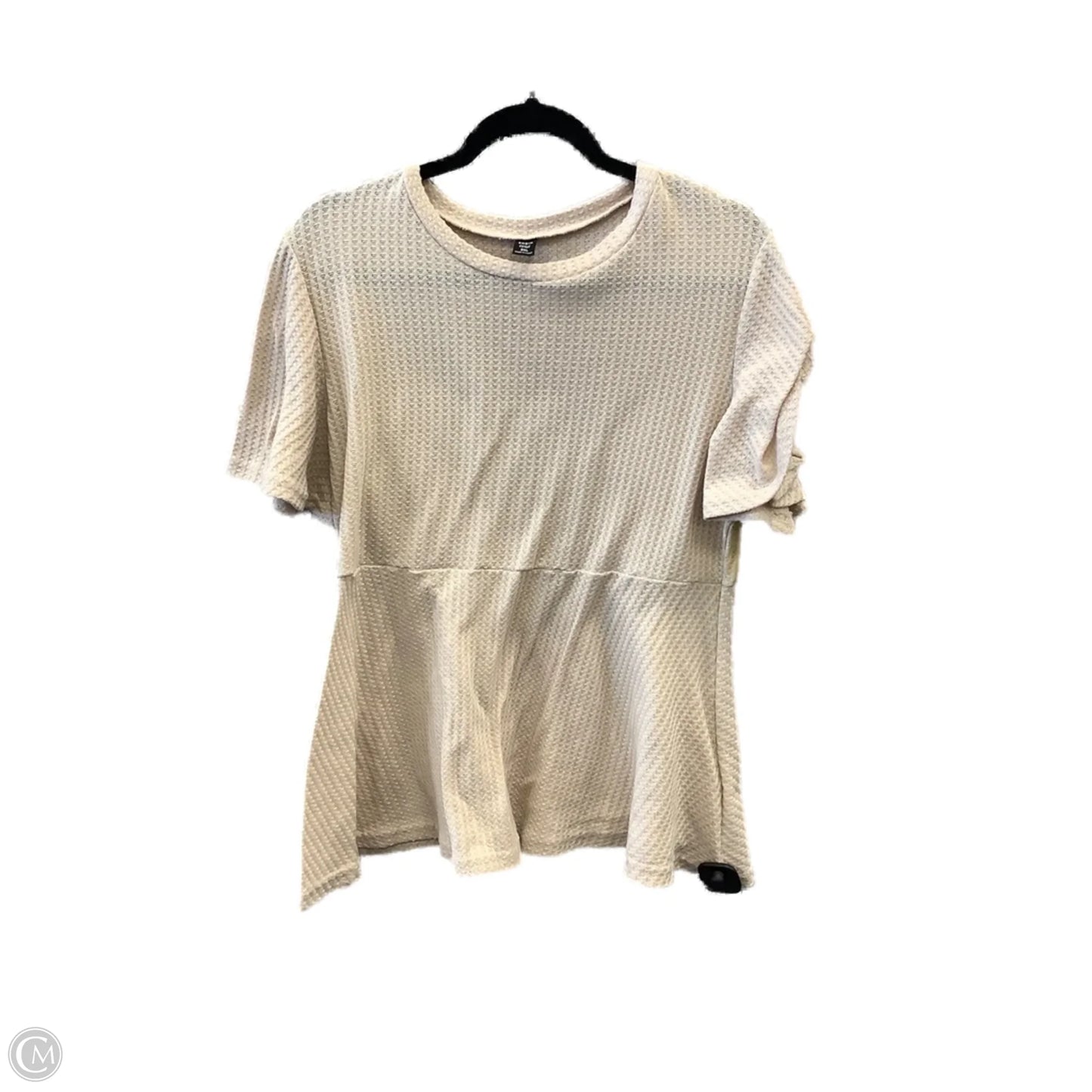 Top Short Sleeve By Shein In Beige, Size: 2x