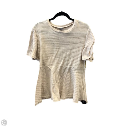 Top Short Sleeve By Shein In Beige, Size: 2x