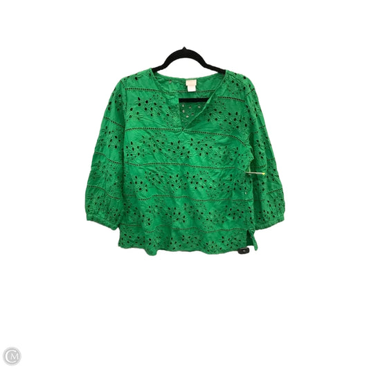 Top Long Sleeve By Chicos In Green, Size: L