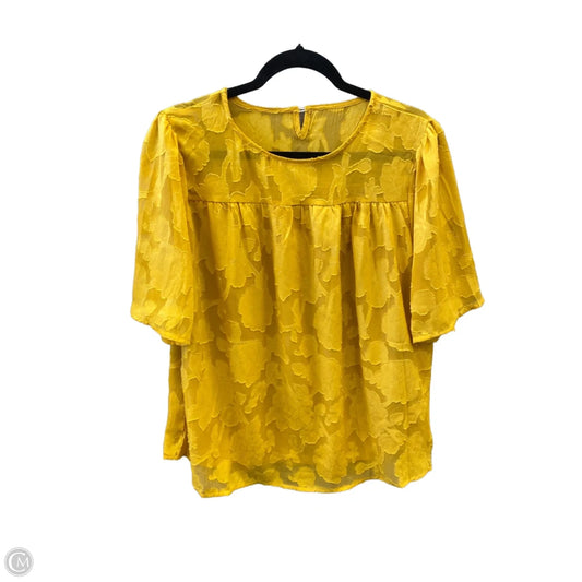Top 3/4 Sleeve By Clothes Mentor In Yellow, Size: Xl