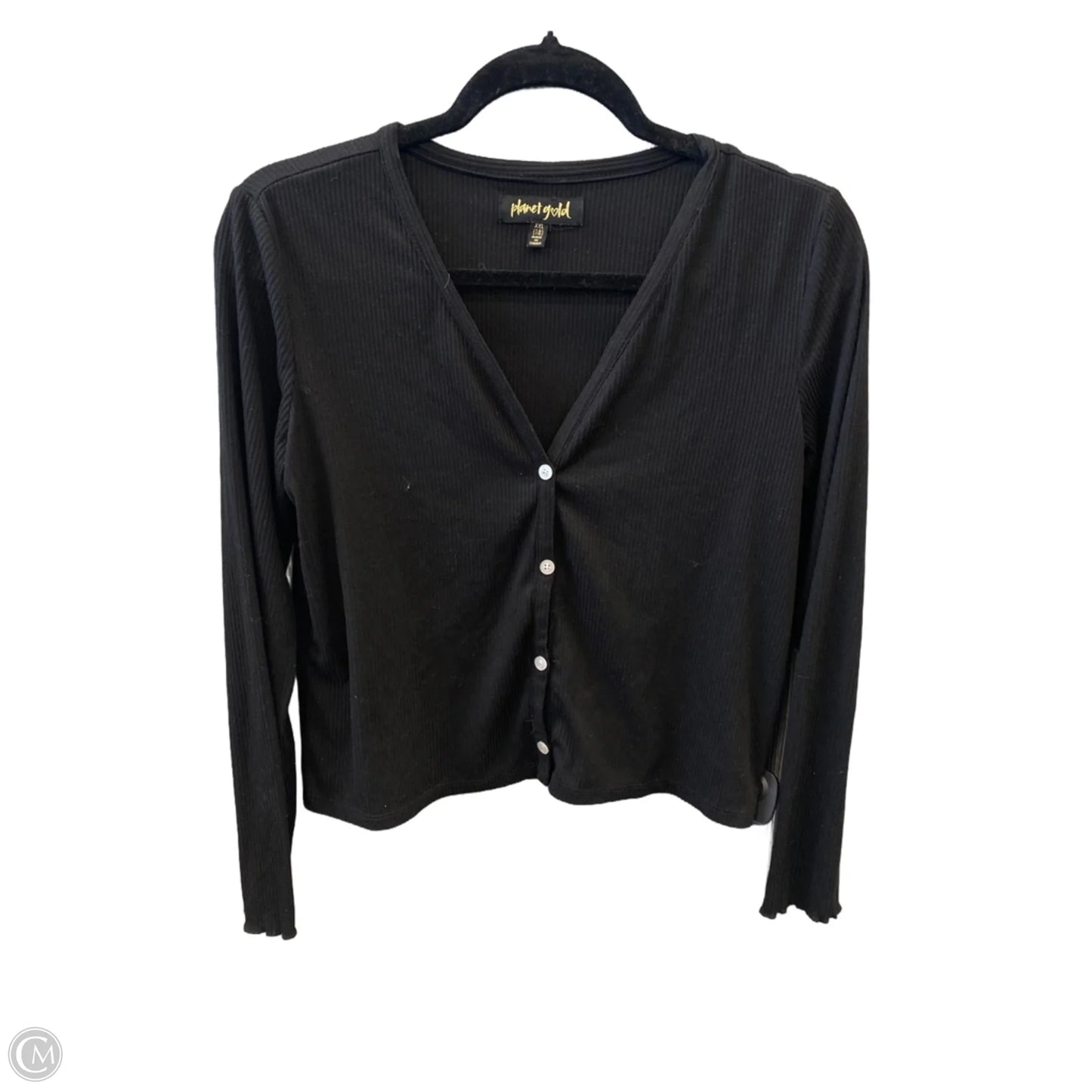 Top Long Sleeve By Planet Gold In Black, Size: Xxl