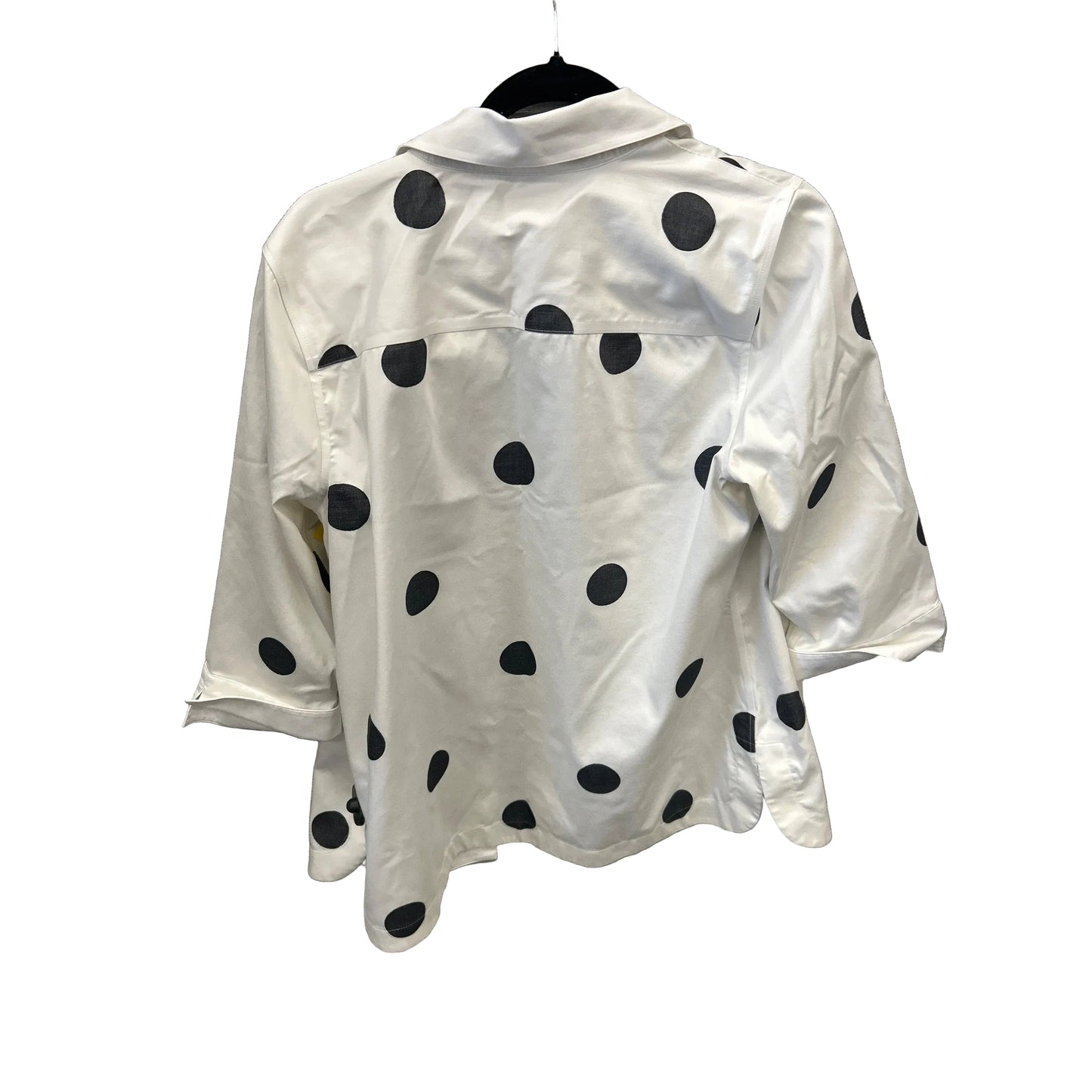 Top Long Sleeve By Chicos In Black & White, Size: M