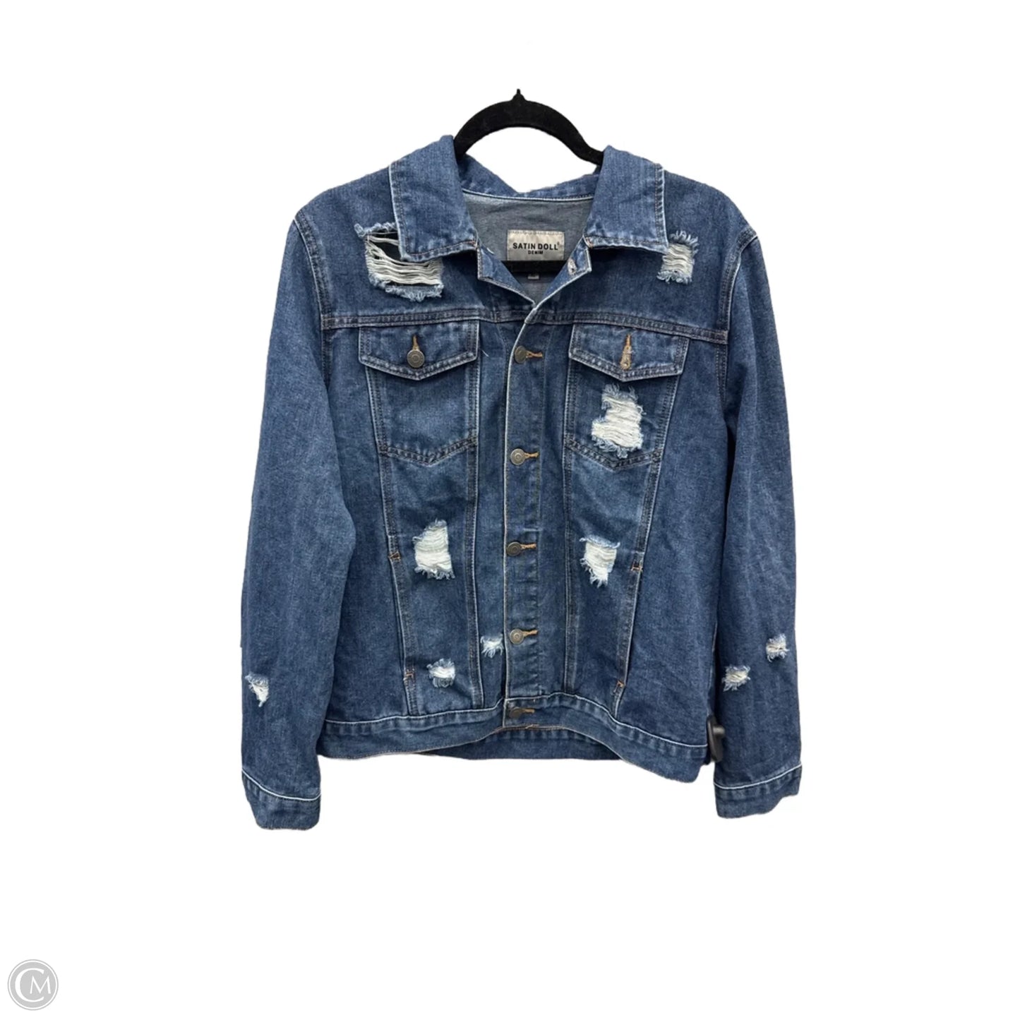 Jacket Denim By Clothes Mentor In Blue Denim, Size: Xl
