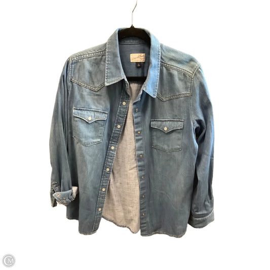Top Long Sleeve By Universal Thread In Blue Denim, Size: M