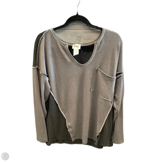 Top Long Sleeve By Bibi In Grey, Size: L