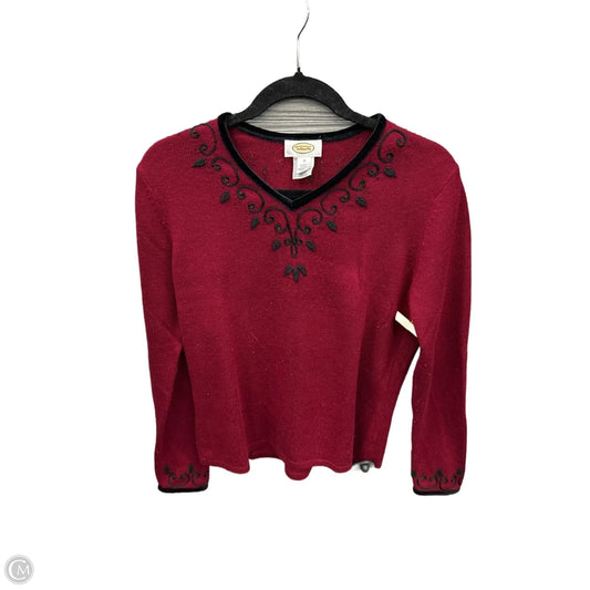 Top Long Sleeve By Talbots In Red, Size: M