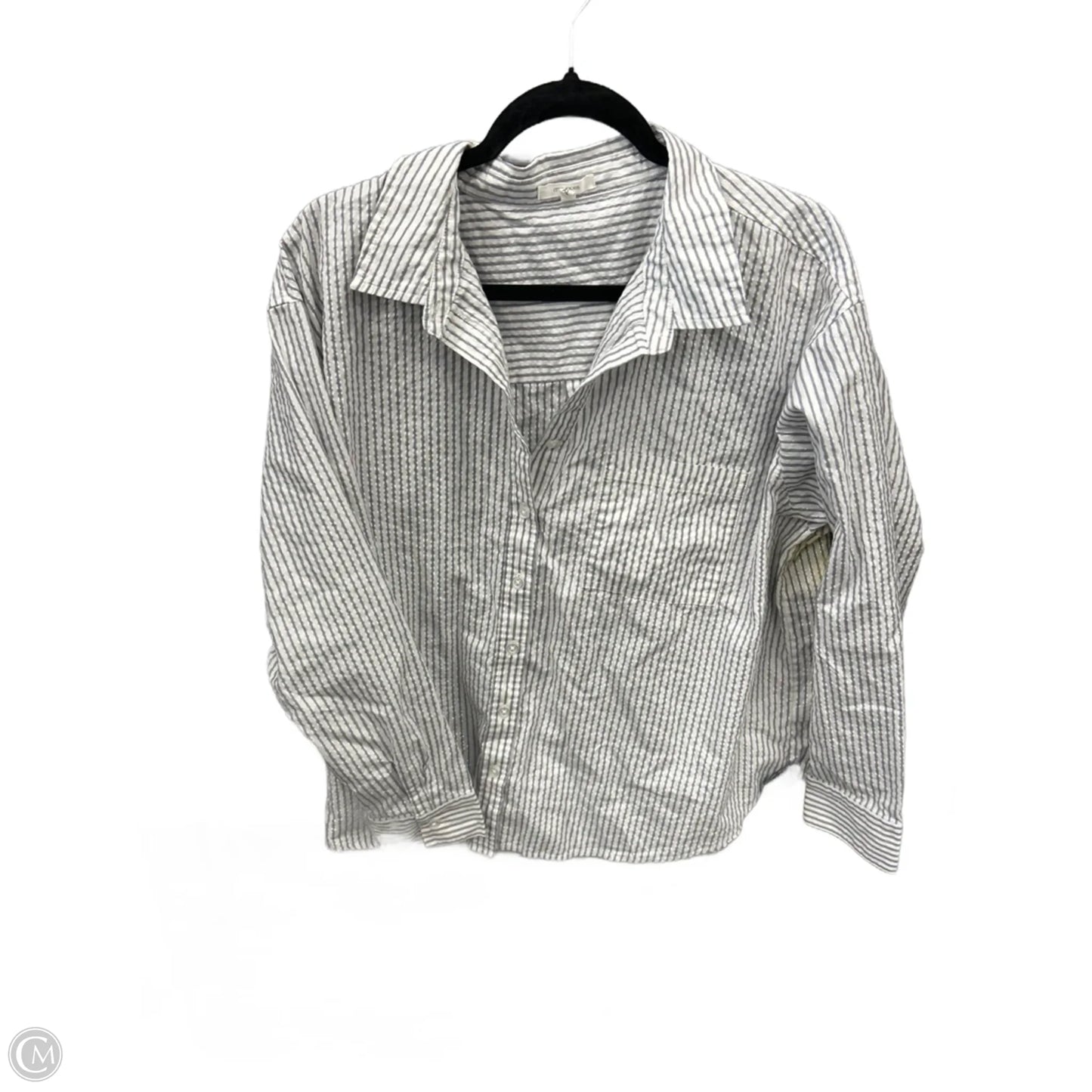 Top Long Sleeve By Maurices In Grey & White, Size: Xl