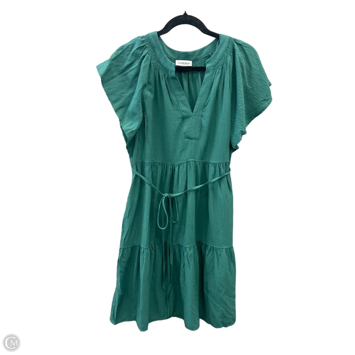 Dress Casual Midi By Calvin Klein In Green, Size: L